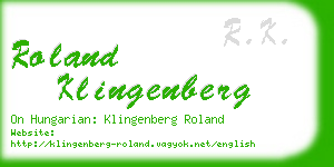 roland klingenberg business card